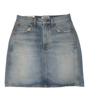 New Agolde Kat 80s Denim Mini Skirt 25 In Parking Lot Blue High Rise Y2K Retro